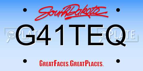 G41TEQ South Dakota License Plate