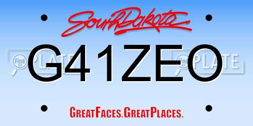 G41ZEO South Dakota License Plate