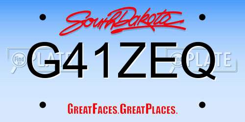 G41ZEQ South Dakota License Plate
