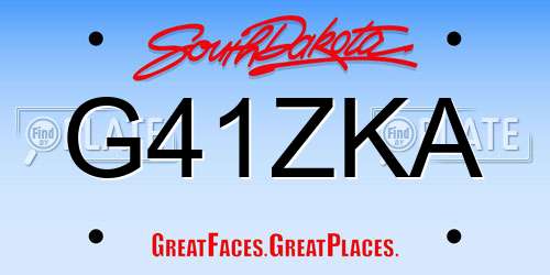 G41ZKA South Dakota License Plate