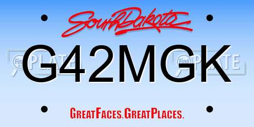 G42MGK South Dakota License Plate