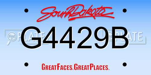 G4429B South Dakota License Plate
