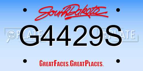 G4429S South Dakota License Plate