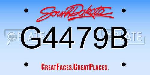 G4479B South Dakota License Plate