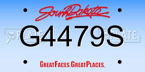 G4479S South Dakota License Plate