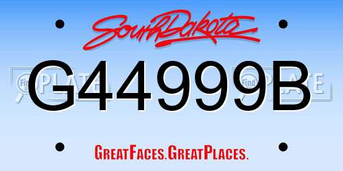 G44999B South Dakota License Plate