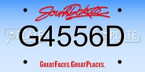 G4556D South Dakota License Plate