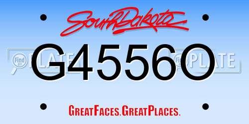 G4556O South Dakota License Plate