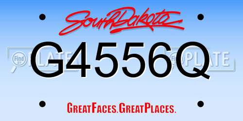 G4556Q South Dakota License Plate