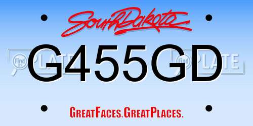 G455GD South Dakota License Plate