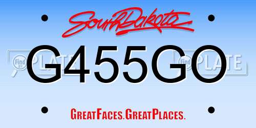 G455GO South Dakota License Plate