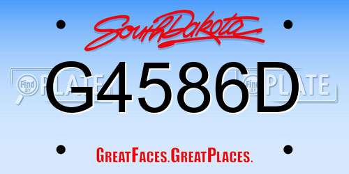 G4586D South Dakota License Plate