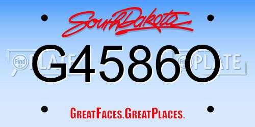G4586O South Dakota License Plate