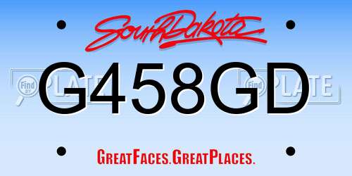 G458GD South Dakota License Plate