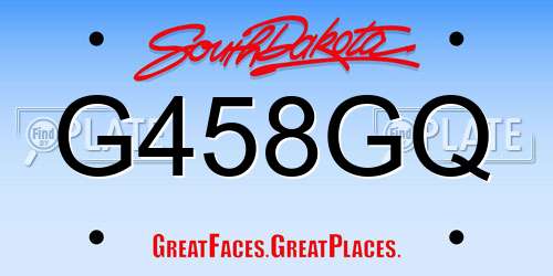 G458GQ South Dakota License Plate