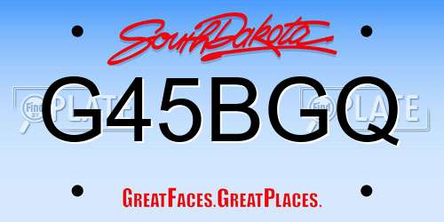 G45BGQ South Dakota License Plate