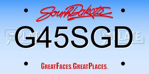 G45SGD South Dakota License Plate