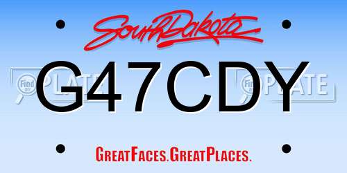 G47CDY South Dakota License Plate