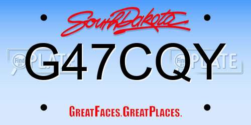 G47CQY South Dakota License Plate