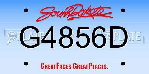 G4856D South Dakota License Plate