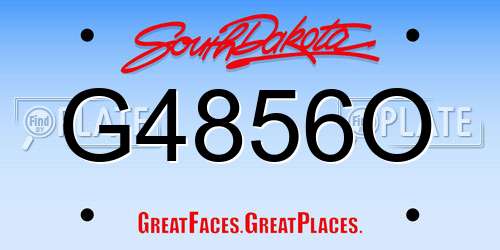 G4856O South Dakota License Plate