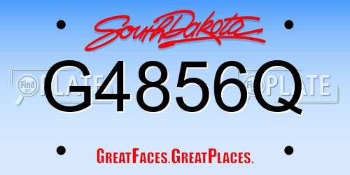 G4856Q South Dakota License Plate