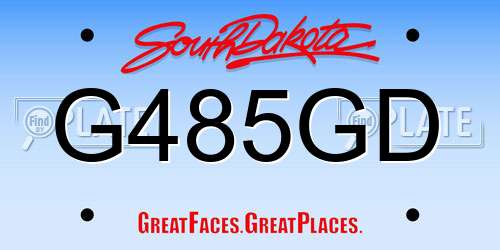G485GD South Dakota License Plate