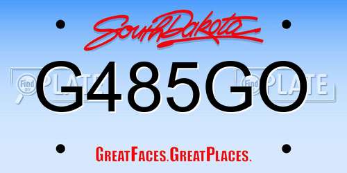 G485GO South Dakota License Plate