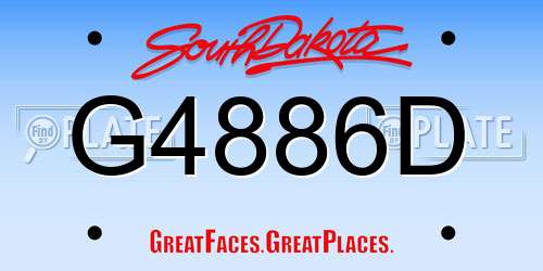 G4886D South Dakota License Plate
