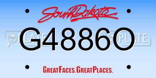 G4886O South Dakota License Plate