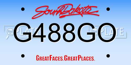 G488GO South Dakota License Plate