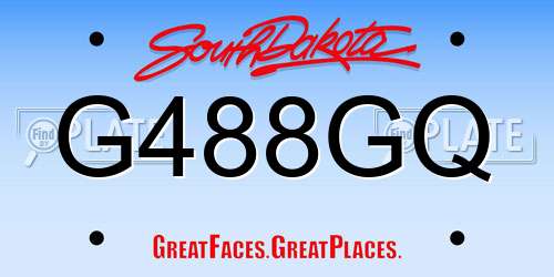 G488GQ South Dakota License Plate