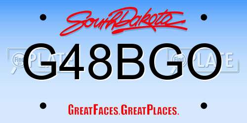 G48BGO South Dakota License Plate