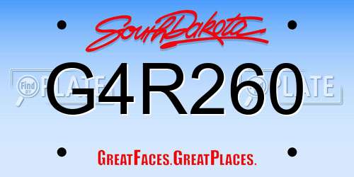 G4R260 South Dakota License Plate