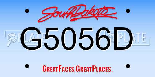 G5056D South Dakota License Plate