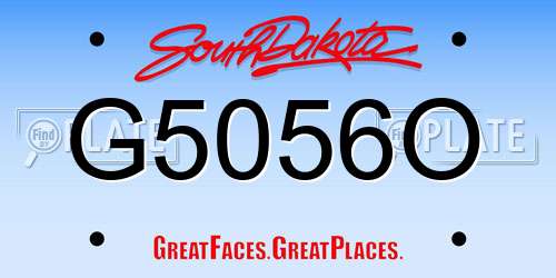 G5056O South Dakota License Plate