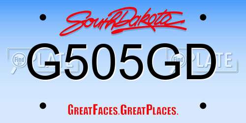 G505GD South Dakota License Plate