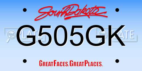 G505GK South Dakota License Plate