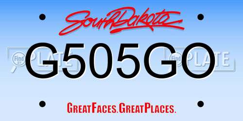 G505GO South Dakota License Plate