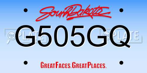 G505GQ South Dakota License Plate