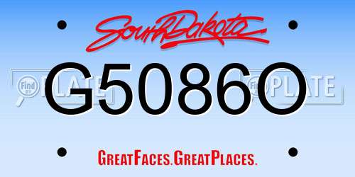 G5086O South Dakota License Plate