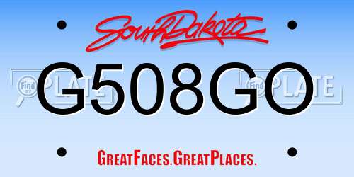G508GO South Dakota License Plate