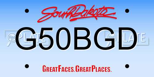 G50BGD South Dakota License Plate