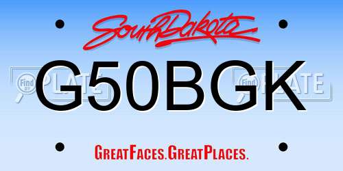 G50BGK South Dakota License Plate