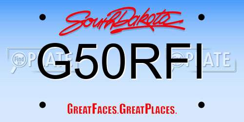 G50RFI South Dakota License Plate