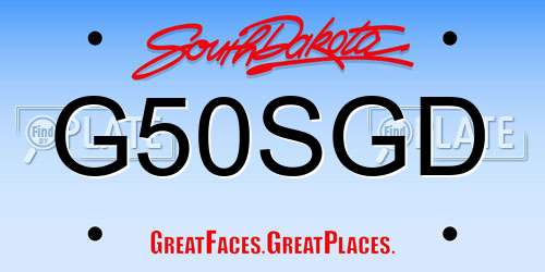 G50SGD South Dakota License Plate