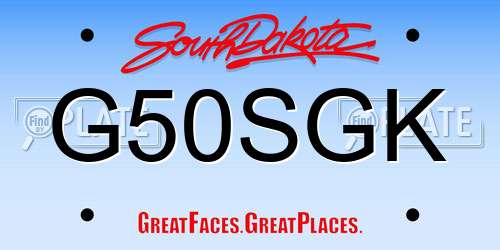 G50SGK South Dakota License Plate