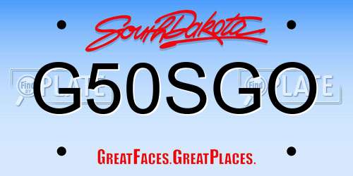 G50SGO South Dakota License Plate