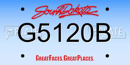 G5120B South Dakota License Plate