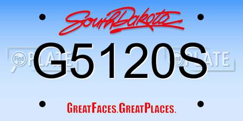 G5120S South Dakota License Plate